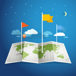 world map with different marks vector image