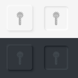 Chemical reaction neomorphism style icon vector