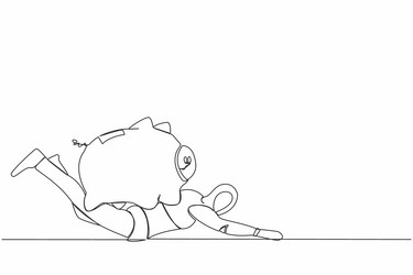 continuous one line drawing stressed robot under vector image