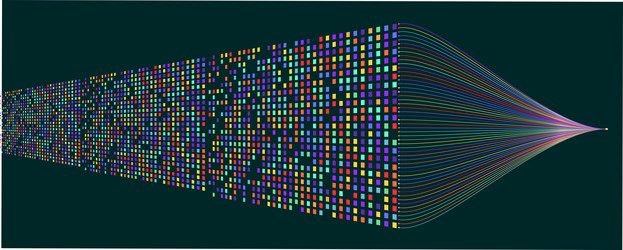 neural network and data science technology vector image