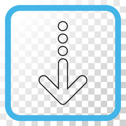 send down icon in a frame vector image