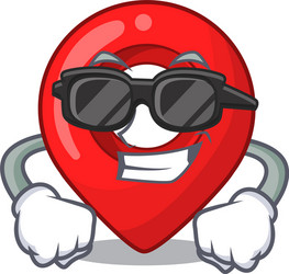 super cool navigation pin location map character vector image