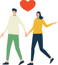 Young couple man and woman flat vector