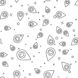 black line map pointer with heart icon isolated vector image