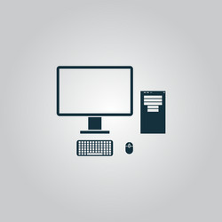 computer case with monitor keyboard and mouse vector image