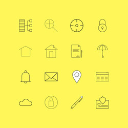 Internet of things linear icon set simple outline vector