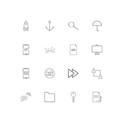 web and text simple linear icons set outlined vector image