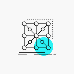 Data framework app cluster complex line icon vector