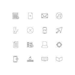 internet technologies linear thin icons set vector image