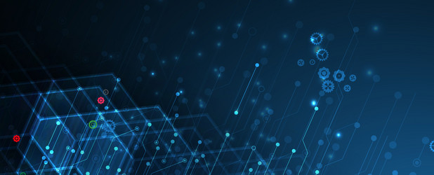 neural network and data science technology vector image