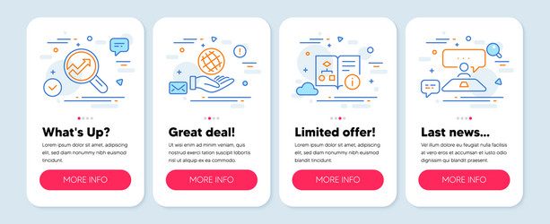 set business icons such as technical algorithm vector image