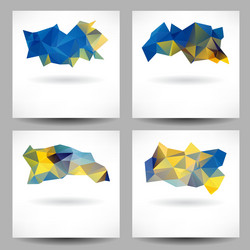 Set of backgrounds with abstract triangles vector