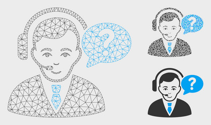 support manager mesh 2d model and triangle vector image