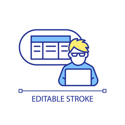 working with spreadsheets rgb color icon vector image