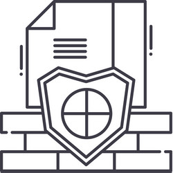data security system icon linear isolated vector image