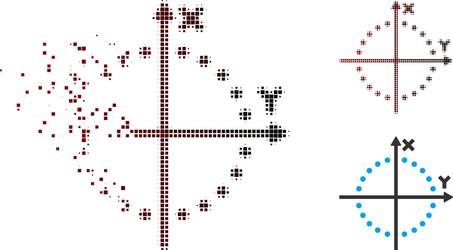 dust pixel halftone circle plot icon vector image