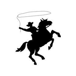Lone Cowboy Silhouette Vector Image