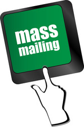 marketing concept computer keyboard with word mass vector image