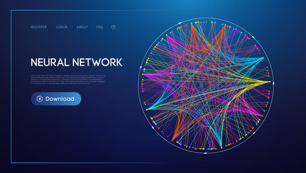 neural network lines digital technology background vector image