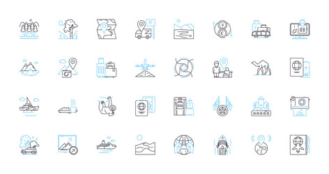 terminal linear icons set command-line console vector image