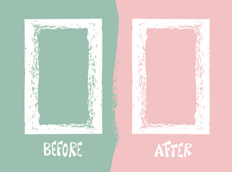 before and after screen banner with empty space vector image