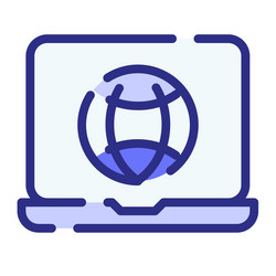 browsing laptop internet web single isolated icon vector image