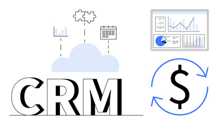 cloud-based crm analytics dashboard with revenue vector image