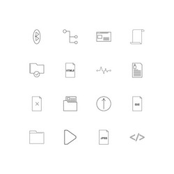 files and folders sign linear thin icons set vector image