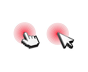 mouse cursor click red circle vector image