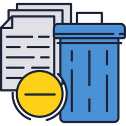 delete trash file bin on computer icon vector