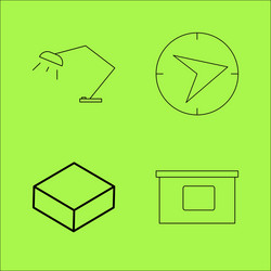 design elements simple linear outline icon set vector image