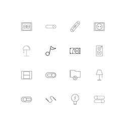electrical linear thin icons set outlined simple vector image