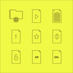 files and folders linear icon set simple outline vector image