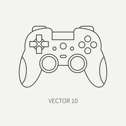 line flat computer part icon joystick vector image