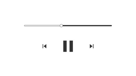 Music player mobile app interface button vector