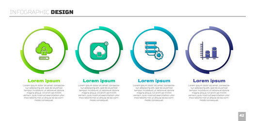 set cloud computing lock technology data transfer vector image