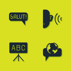 set salut in different languages learning foreign vector image