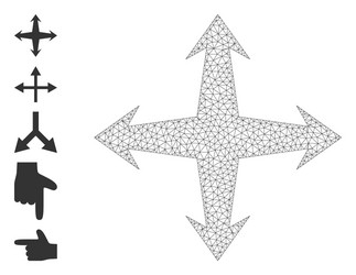 web mesh expand icon with simple symbols vector image