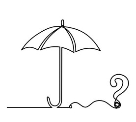 abstract umbrella with question mark as line vector image