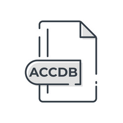 accdb file format icon extension line vector image