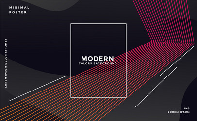 black background with colorful lines shape design vector image