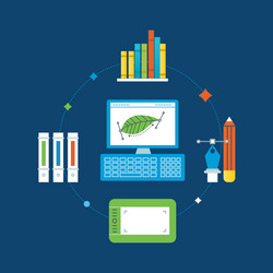 graphic design training and implementation tools vector image