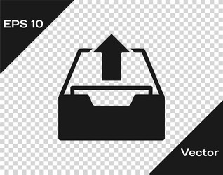 grey upload inbox icon isolated on transparent vector image