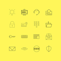 internet technologies linear icon set simple vector image