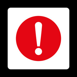 problem flat red and white colors rounded button vector image