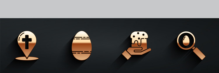set map pointer with christian cross easter egg vector image