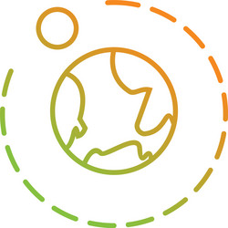 Unique moons orbiting earth line icon Royalty Free Vector