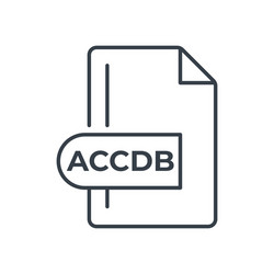 accdb file format icon extension line vector image