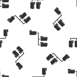 grey folder tree icon isolated seamless pattern vector image