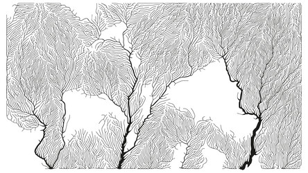 growth pattern generative branching structure vector image